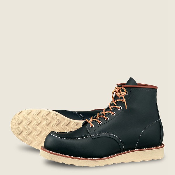 Red Wing Mens Heritage Boots - Classic Moc - 6-inch Portage Leather - Navy - HXS813596